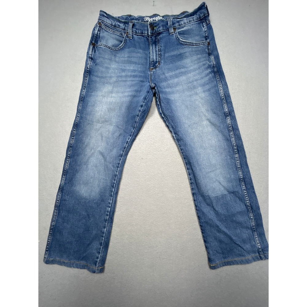 Wrangler Retro Slim Straight Cotton Spandex Blue 33x32 Mens
